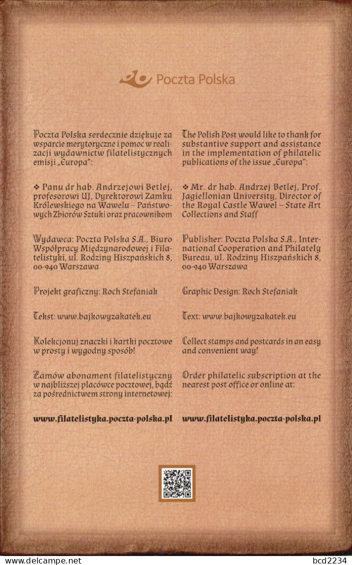 POLAND 2022 POLISH POST OFFICE LIMITED EDITION FOLDER: POLISH LEGENDS & FAIRY TALES KRAK WAWEL DRAGON STAMP & FDC EUROPA - Storia Postale