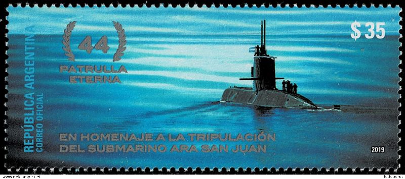 ARGENTINA 2019 Mi 3854 SUBMARINE SAN JUAN DISASTER MINT STAMP ** - Nuovi