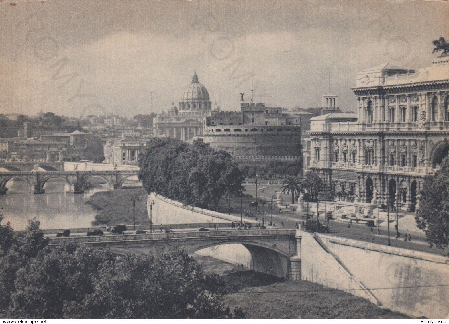 CARTOLINA  ROMA,LAZIO-LUNGOTEVERE-CASTEL S.ANGELO-S.PIETRO-STORIA,MEMORIA,CULTURA,RELIGIONE,BELLA ITALIA,NON VIAGGIATA - Castel Sant'Angelo