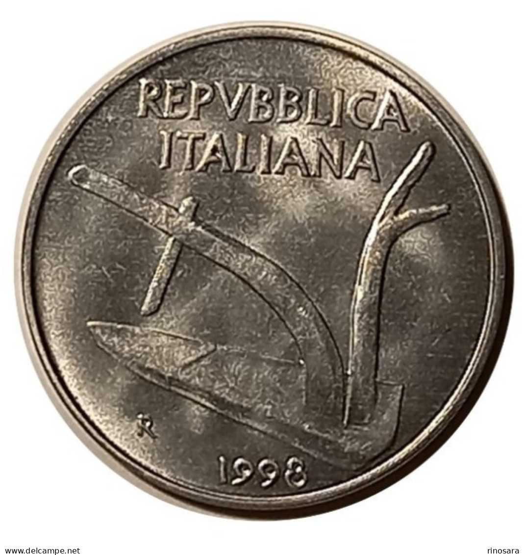 Errore Di Conio 10 Lire  1998 Italia Variante Spiga Lunga Con Frattura Del Conio - Variétés Et Curiosités