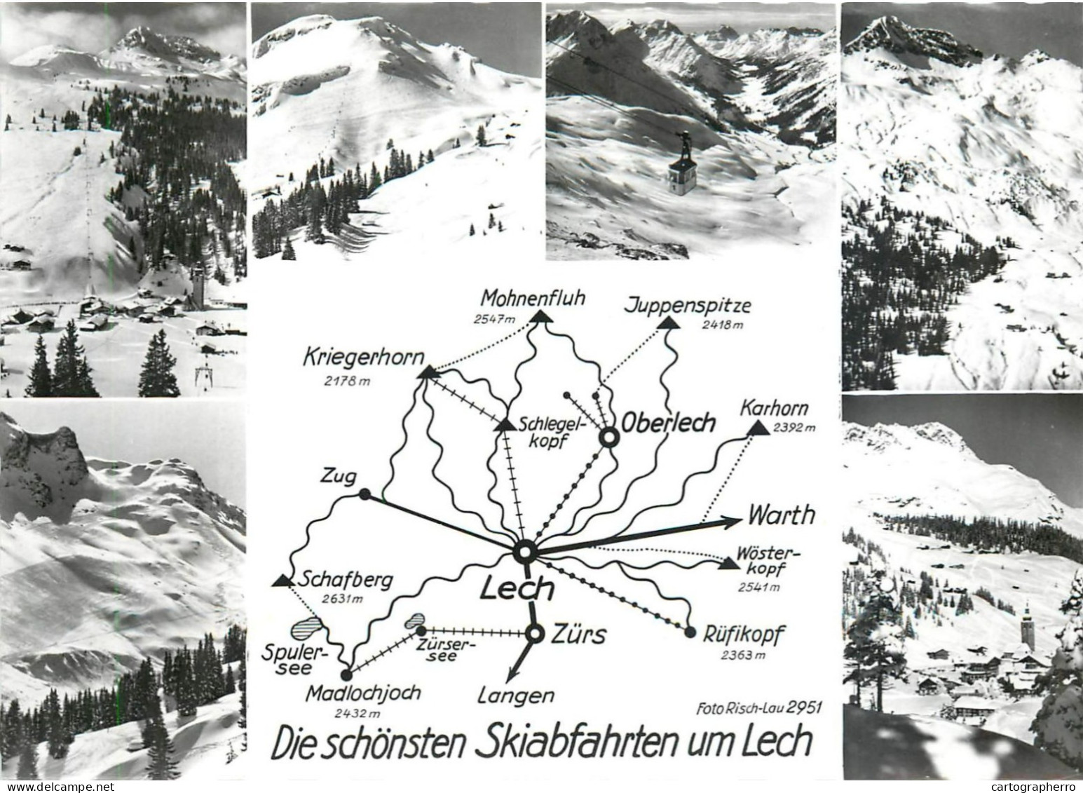 Austria Lech Skiabfahrten Multi View & Map Area - Lech