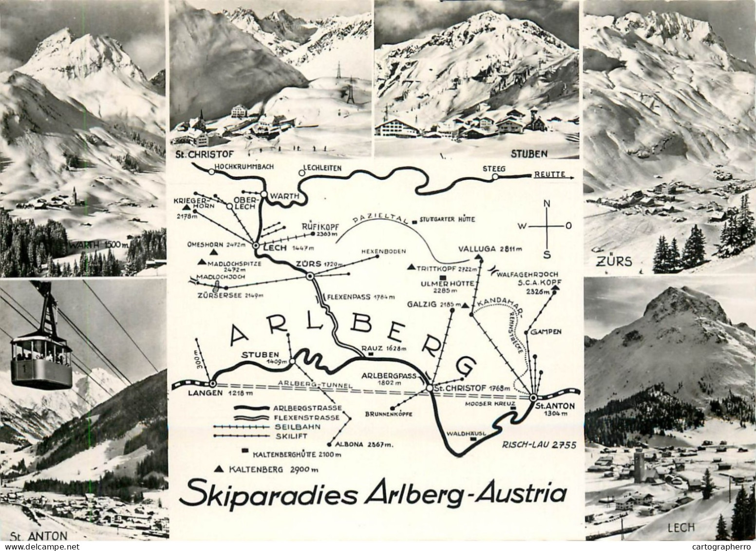 Austria Arlberg Skiparadies Multi View & Map Area - Lech