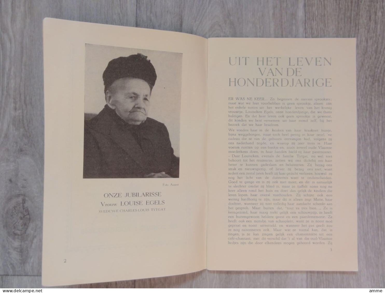 Izegem  * (Programmaboekje) Feestelijkheden Naar Aanleiding Honderdjarige Louise Egels (augustus 1948) X Tytgat Charles - Izegem