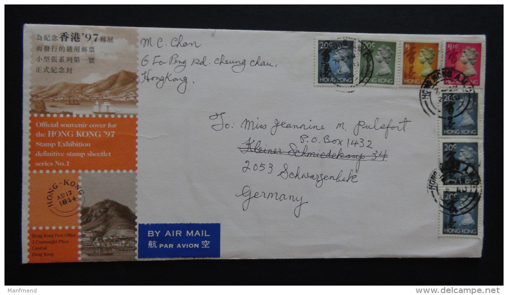 Hongkong - 1992/93/95 - Mi:HK 659Ix, 660Ix,701Ix,744Ix - Yt:HK 688-9,727,774 On Envelope/airmail - Look Scan - Cartas & Documentos