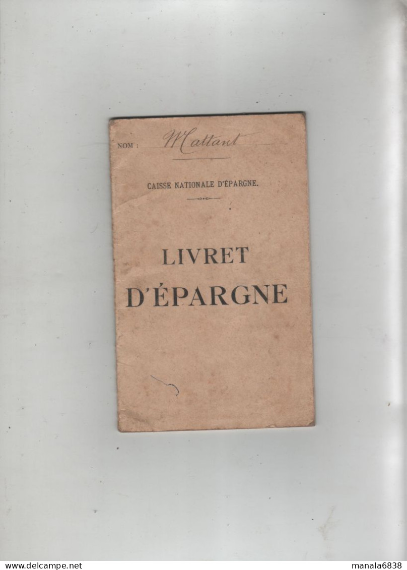 Caisse Nationale D'Epargne Livret D'Epargne Mattant Jules  Les Avenières Bourgoin 1923 - Non Classés