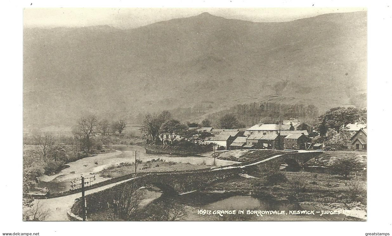 Postcard Cumbria Grange In Borrowdale  Keswick Unused - Borrowdale