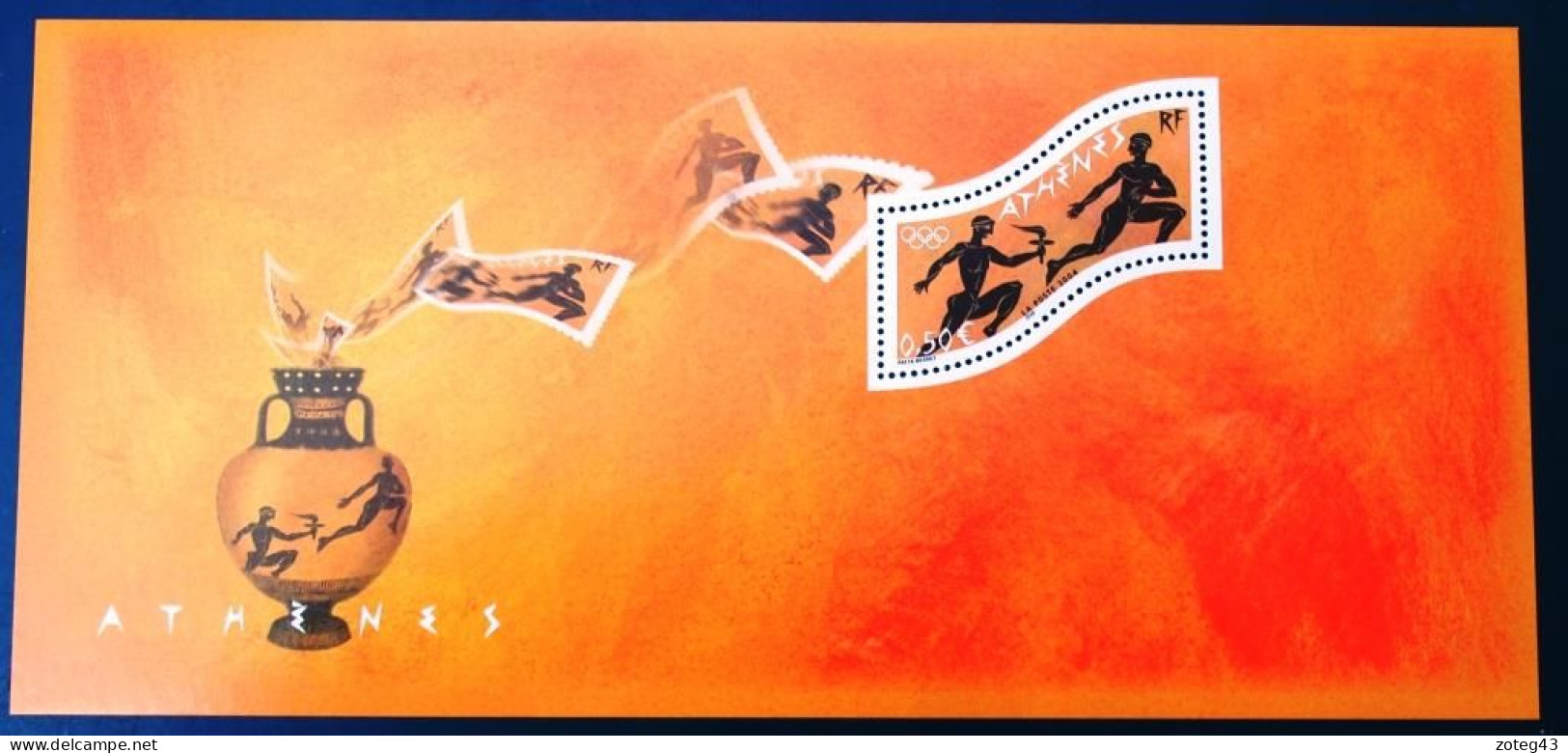 2004 FRANCE BF 74 Ou Bs 2 Jeux Olympiques  ATHENES Passage Flamme Olympique à Paris Cachet Spécial Sonderstempel - Sommer 2004: Athen