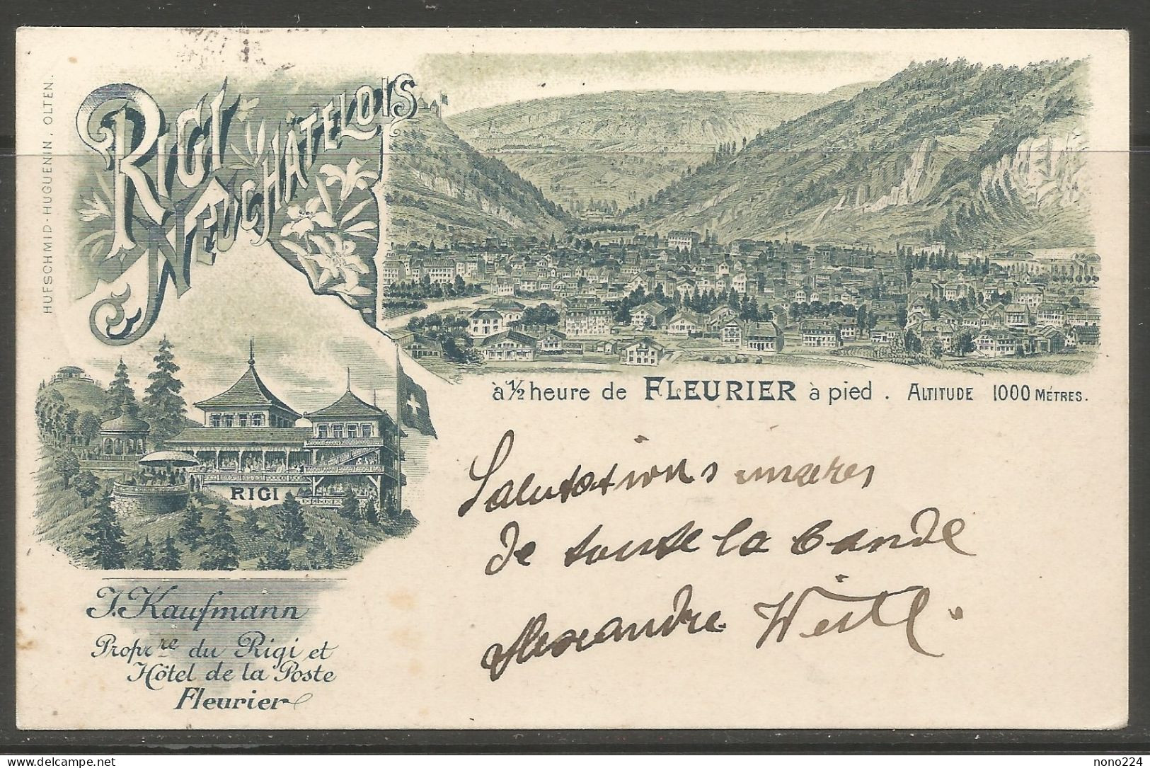 Carte P De 1900 ( Fleurier / Hôtel De La Poste ) - Fleurier