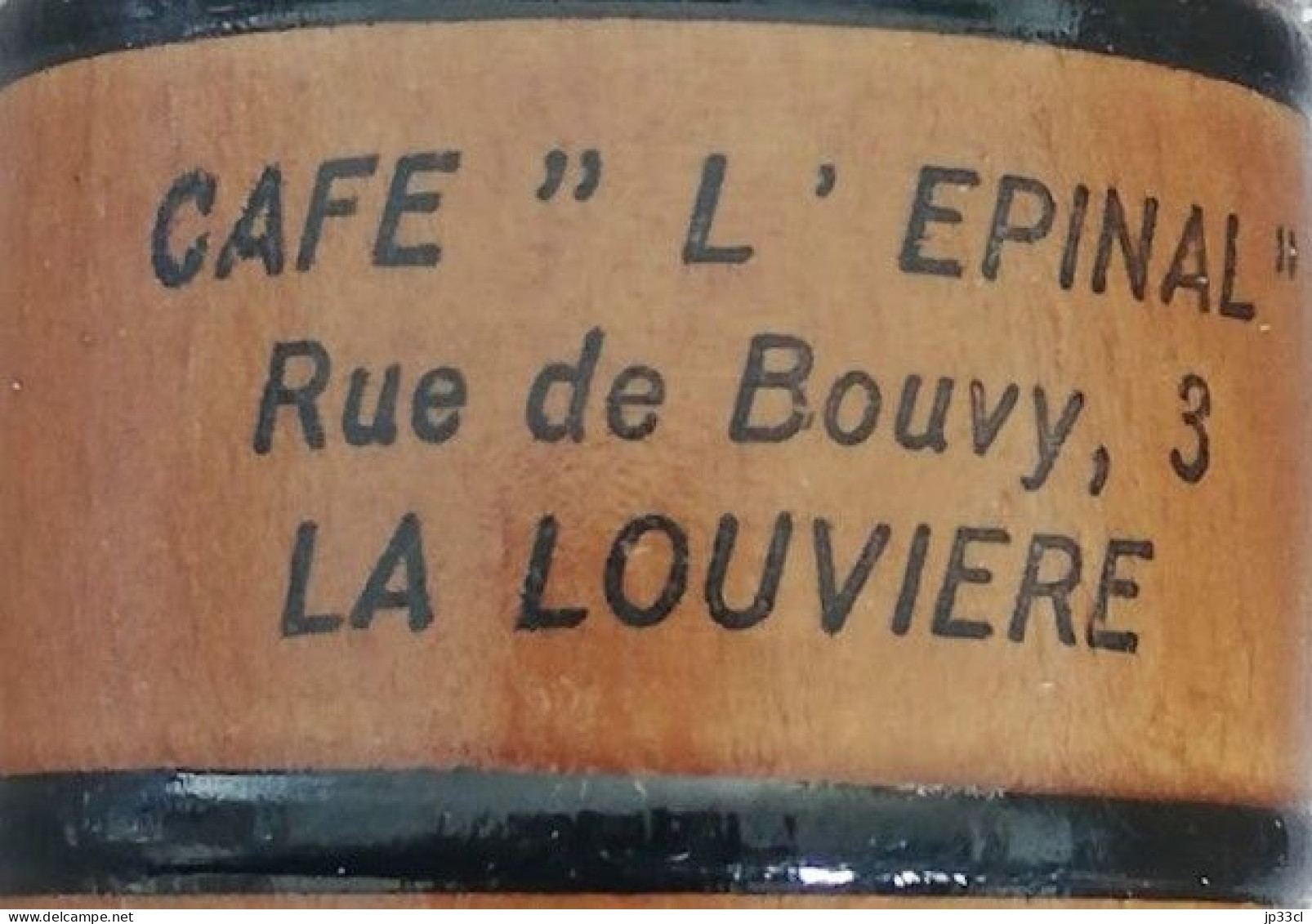 Ancien Décapsuleur "Ideal D. Patent" Avec Petit Tonneau Du Café L'Épinal, Rue De Bouvy, La Louvière" - Flaschenöffner