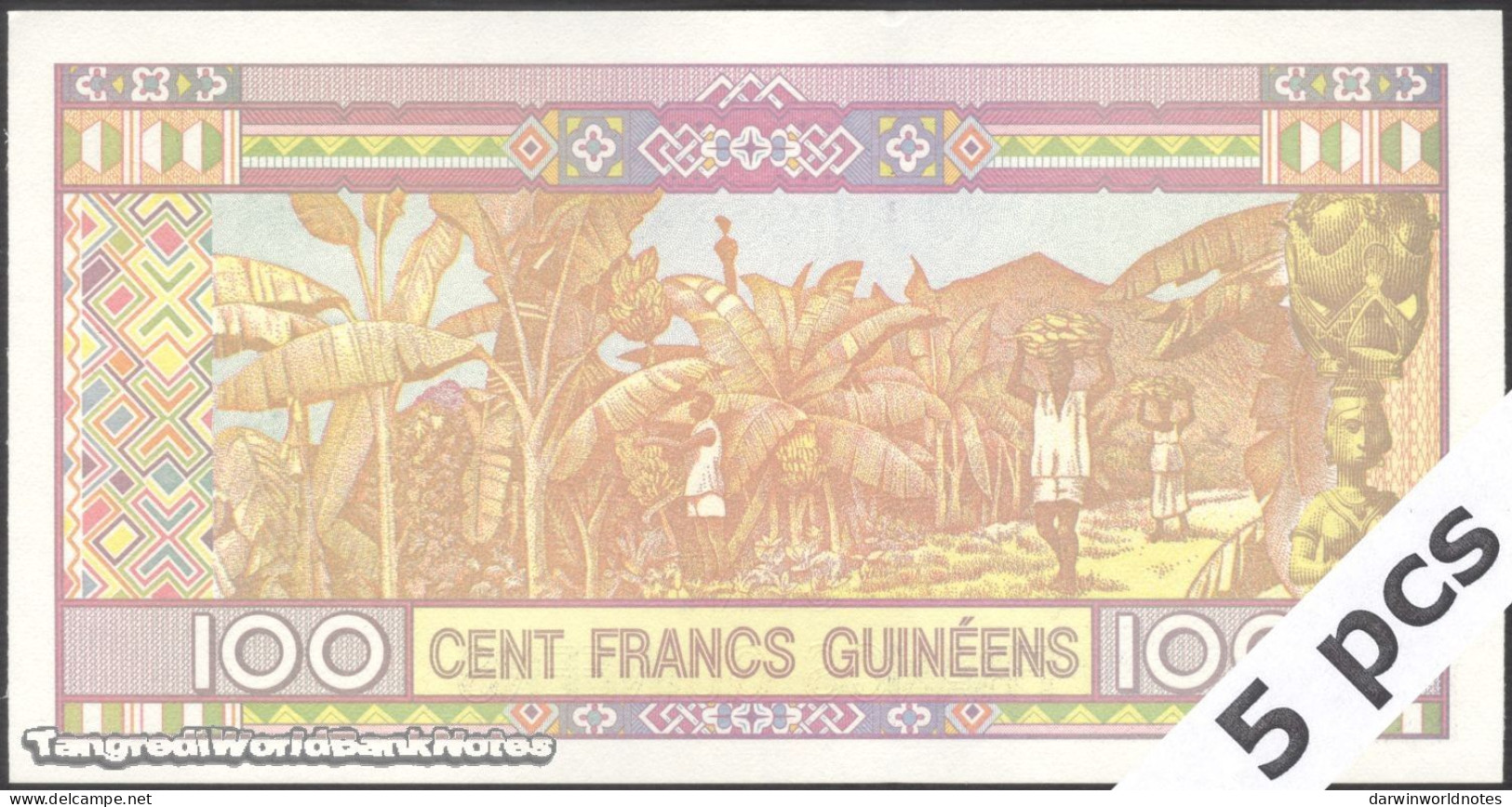 DWN - GUINEA P.A47 - 100 Francs 2015 UNC - Various Prefixes - DEALERS LOT X 5 - Guinea
