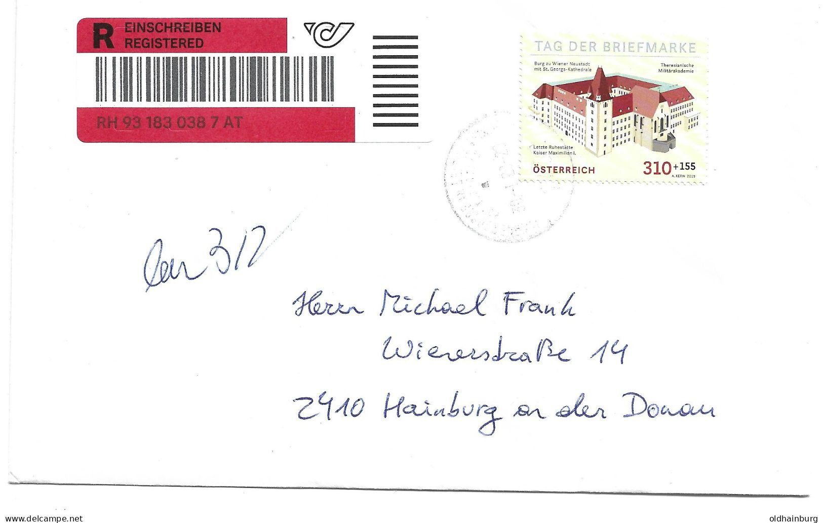 0412m: Rekobrief 30.1.20 Post.Partner 2452 Mannersdorf Am Leithagebirge, Tag Der Briefmarke Portogerecht - Storia Postale