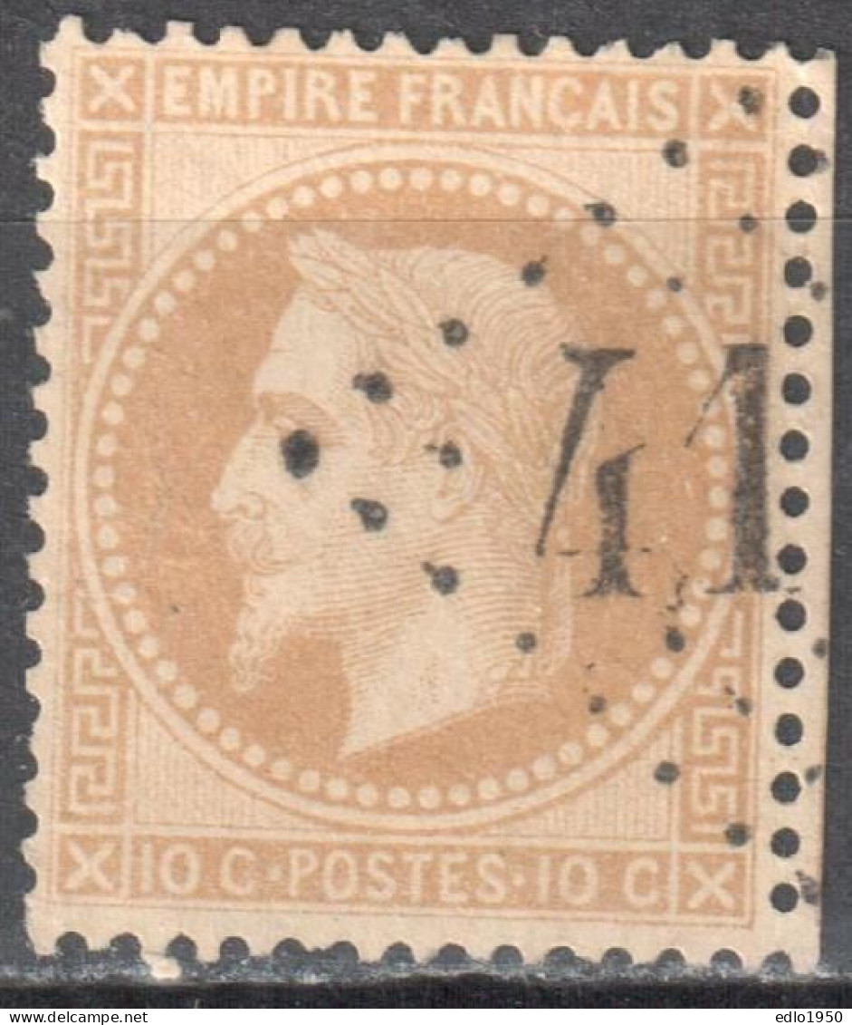 France 1862 Napoleon III - Mi.27 - 10c - Used - Oblitéré - 1863-1870 Napoléon III Lauré