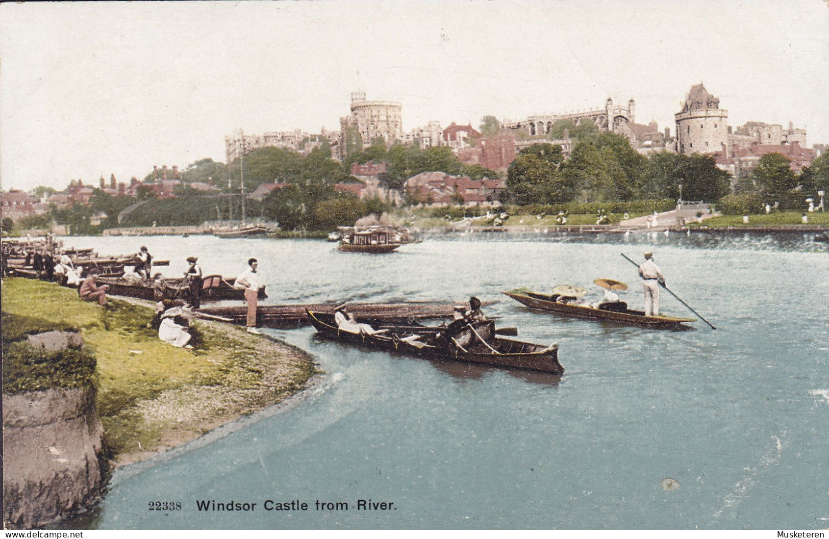 United Kingdom PPC 22338 Windsor Castle From River (2 Scans) - Windsor Castle