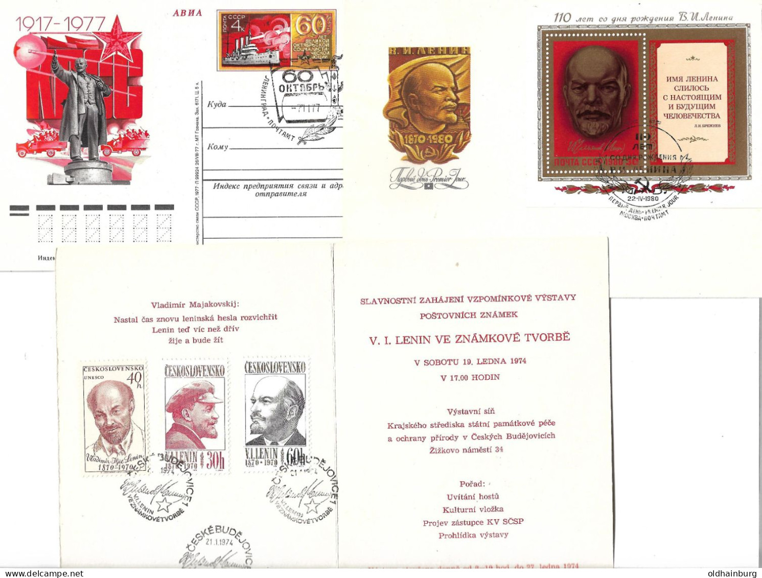 0412s: Lenin, 6 Belege (meist UDSSR) Im Lot Lt. 2 Scans - Lenin