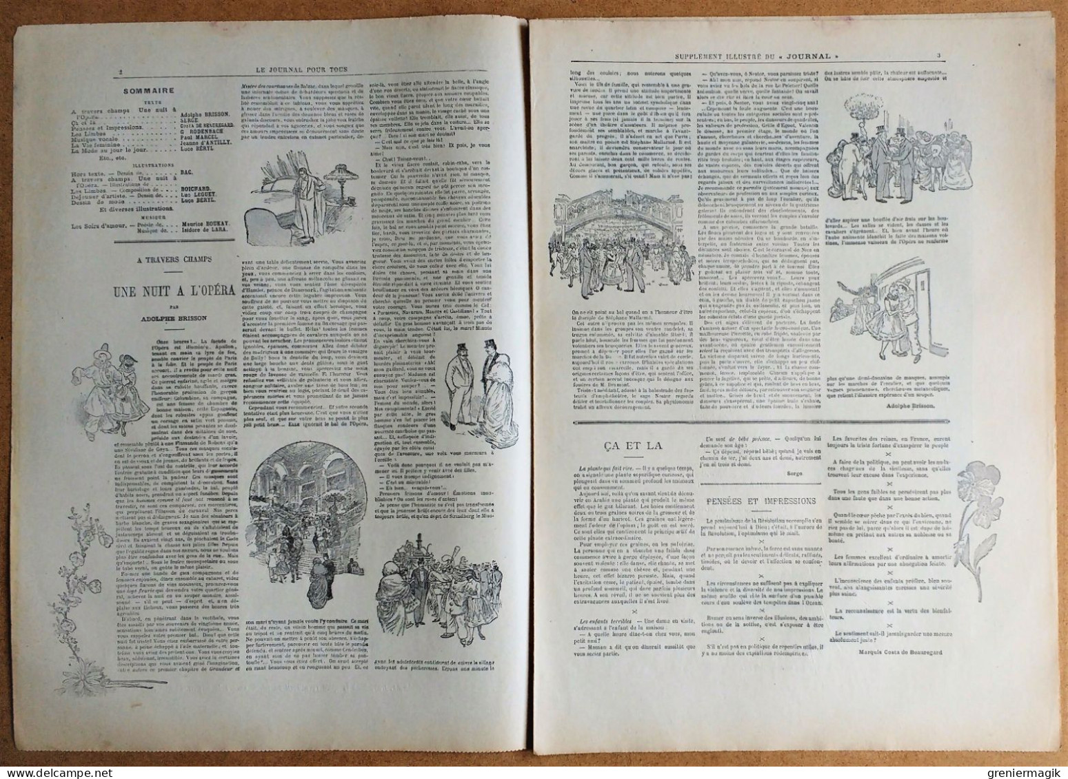 Le Journal Pour Tous N°9 26/02/1896 Bac/Les Limbes De G. Rodenbach Ill. Boichard/Déjeuner D'artiste Par Leguey/Brisson - 1850 - 1899