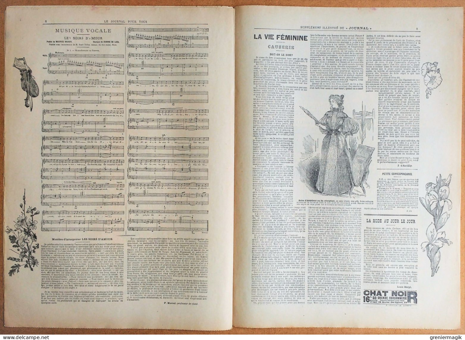 Le Journal Pour Tous N°9 26/02/1896 Bac/Les Limbes De G. Rodenbach Ill. Boichard/Déjeuner D'artiste Par Leguey/Brisson - 1850 - 1899