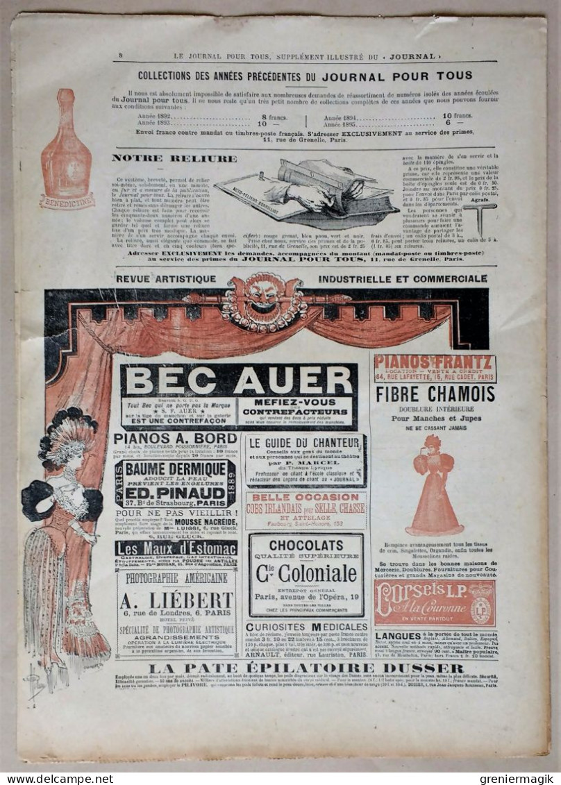 Le Journal Pour Tous N°10 4/03/1896 A Séville Par Maurice Barrès Ill. Scott/Blanchet-Magon/Baudelaire L'homme Et La Mer - 1850 - 1899