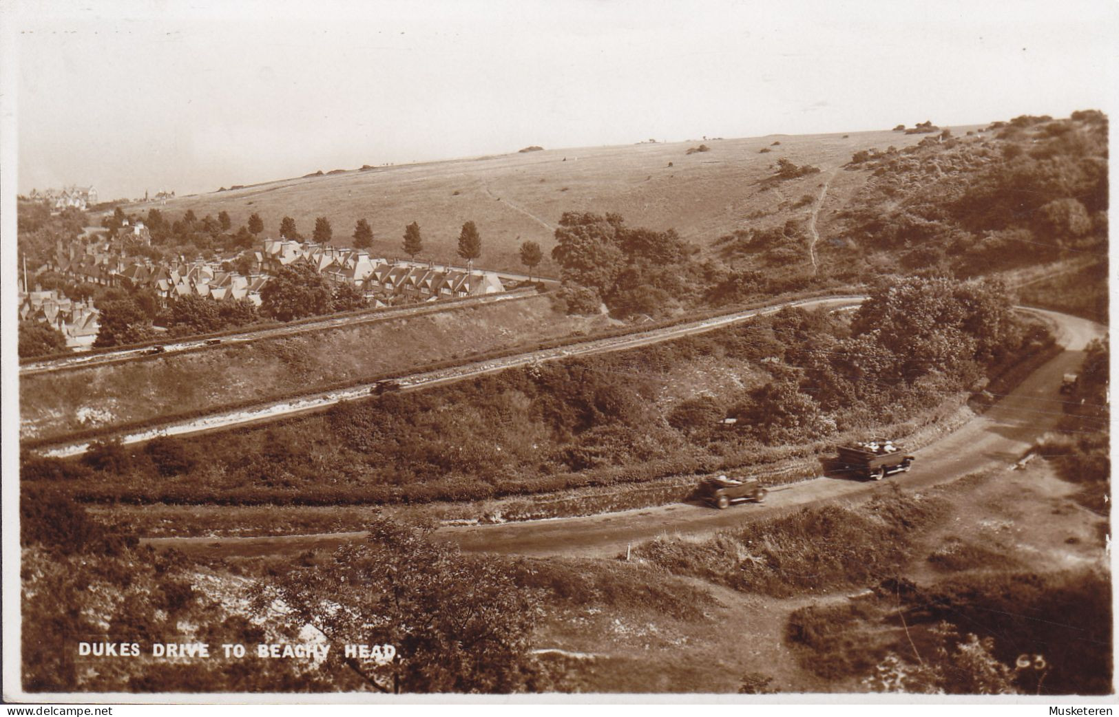 United Kingdom PPC Dukes Drive To Beachy Head EASTBOURNE Sussex 1937 Denmark Edw. VIII. Echte Real Photo (2 Scans) - Eastbourne