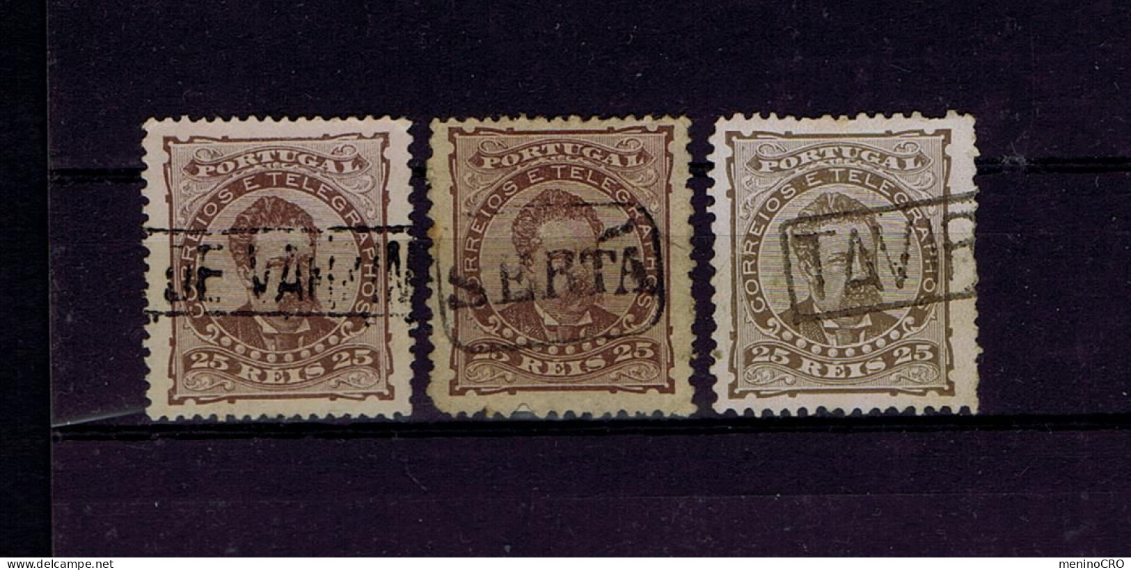 Gc7900 PORTUGAL Marcofilia Nominal-postmark On Stamps PÓVOA DE VARZIM +SERTÂ +TAVIRA  1878« Used »1880 - Sellados Mecánicos ( Publicitario)