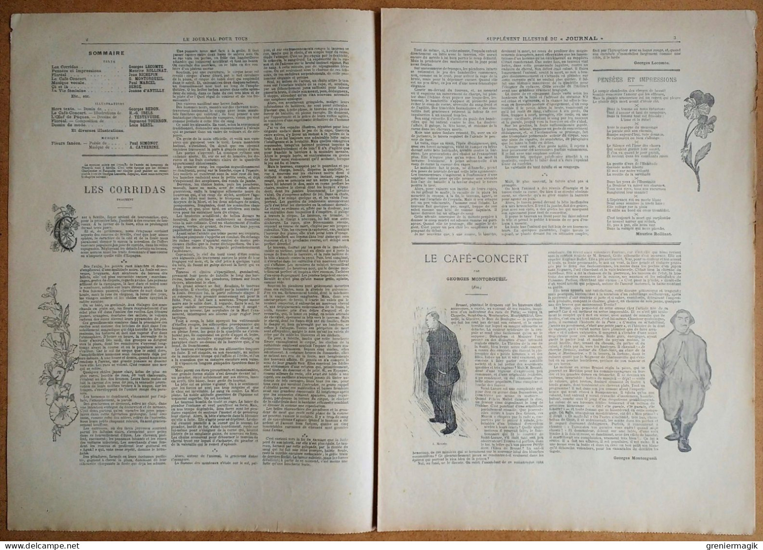 Le Journal Pour Tous N°14 1/04/1896 Poisson D'Avril G. Redon/Floréal Richepin Ill. Tournon/L'oeuf De Pâques Testevuide - 1850 - 1899