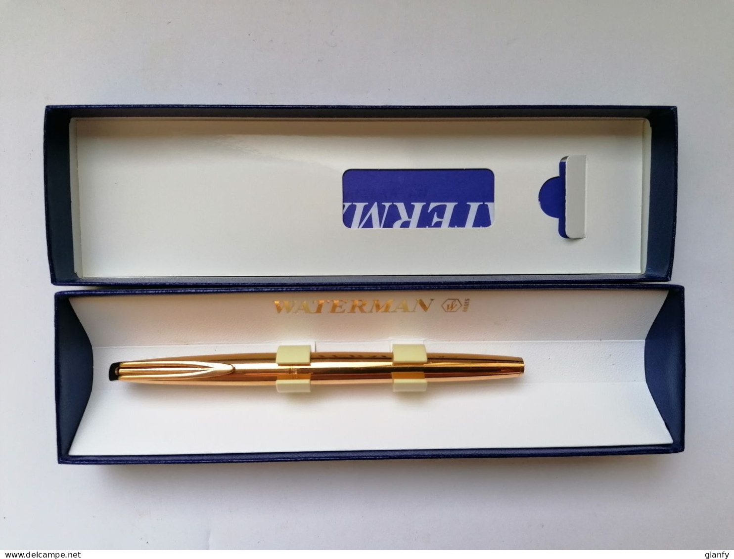 PENNA STILOGRAFICA WATERMAN PARIS PLACCATA ORO 2000 PENNINO ORO 18 K - Schreibgerät