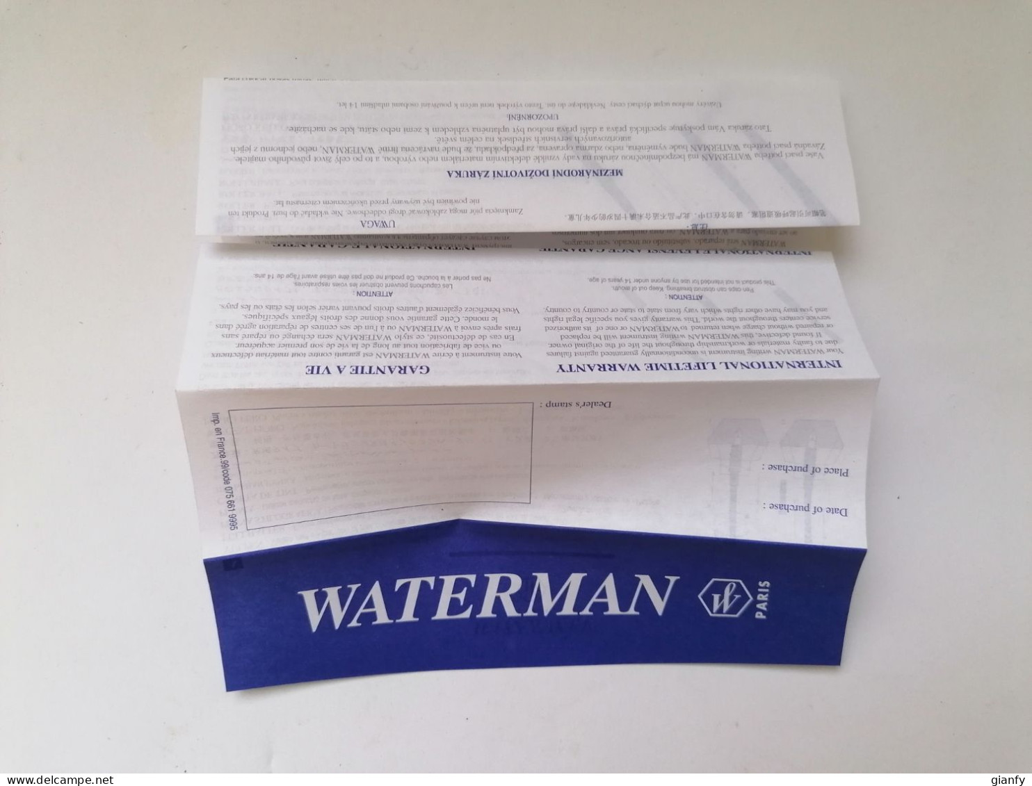 PENNA STILOGRAFICA WATERMAN PARIS PLACCATA ORO 2000 PENNINO ORO 18 K