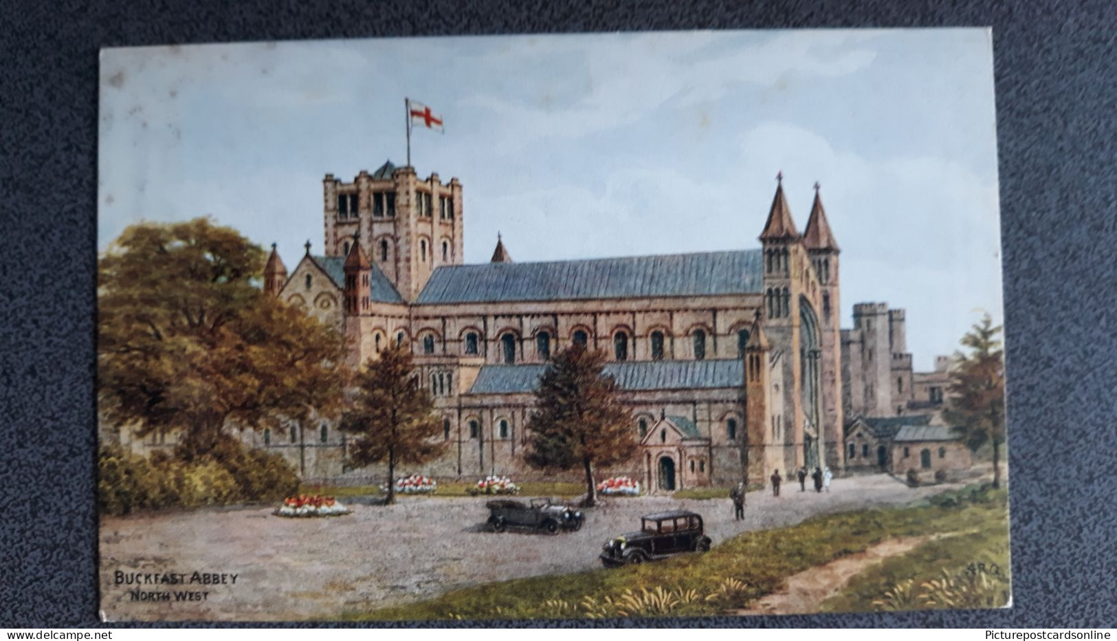 BUCKFAST ABBEY NORTH WEST OLD COLOUR ART POSTCARD ARTIST SIGNED A. R. QUINTON ARQ SALMON NOT NUMBERED? - Quinton, AR