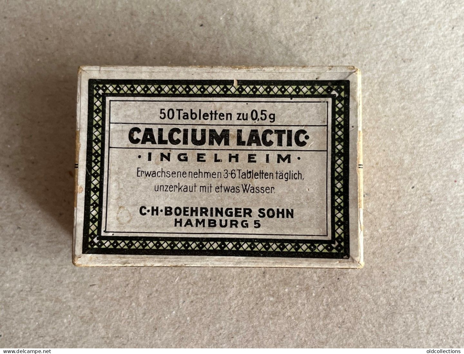 Medicine Medizin Médecine - Germany Deutschland - Calcium Lactic Boehringer Hamburg - Cardboard Box With Advertisement - Medisch En Tandheelkundig Materiaal