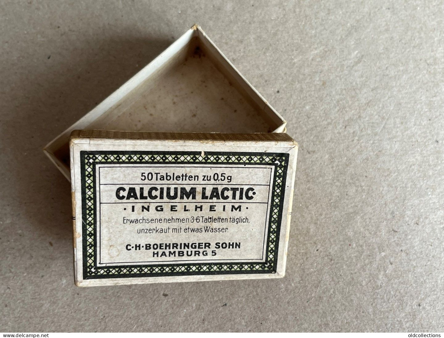 Medicine Medizin Médecine - Germany Deutschland - Calcium Lactic Boehringer Hamburg - Cardboard Box With Advertisement - Attrezzature Mediche E Dentistiche