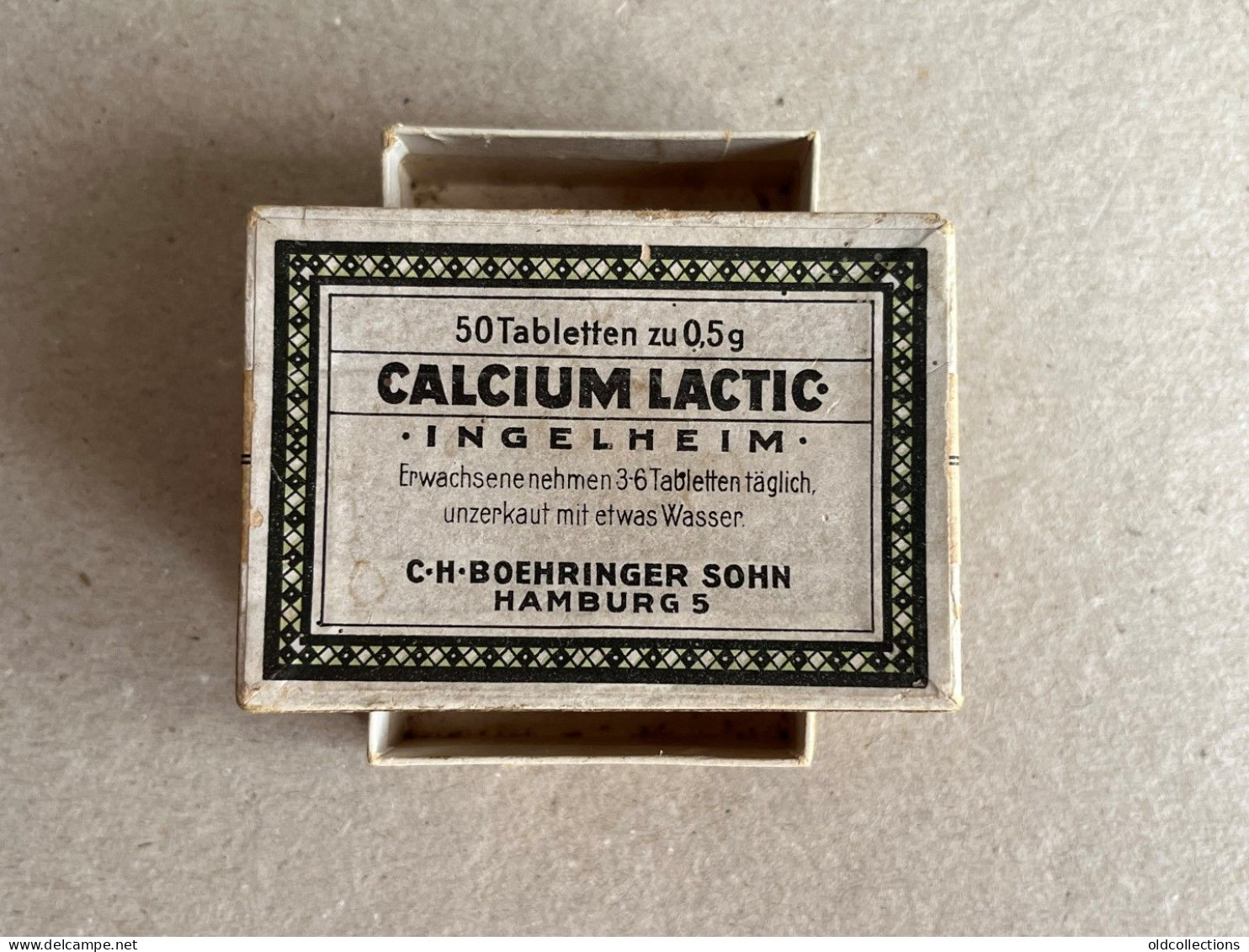 Medicine Medizin Médecine - Germany Deutschland - Calcium Lactic Boehringer Hamburg - Cardboard Box With Advertisement - Equipo Dental Y Médica