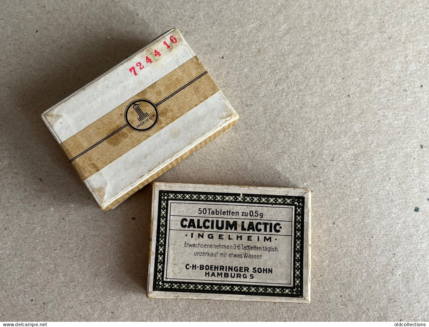 Medicine Medizin Médecine - Germany Deutschland - Calcium Lactic Boehringer Hamburg - Cardboard Box With Advertisement - Equipo Dental Y Médica