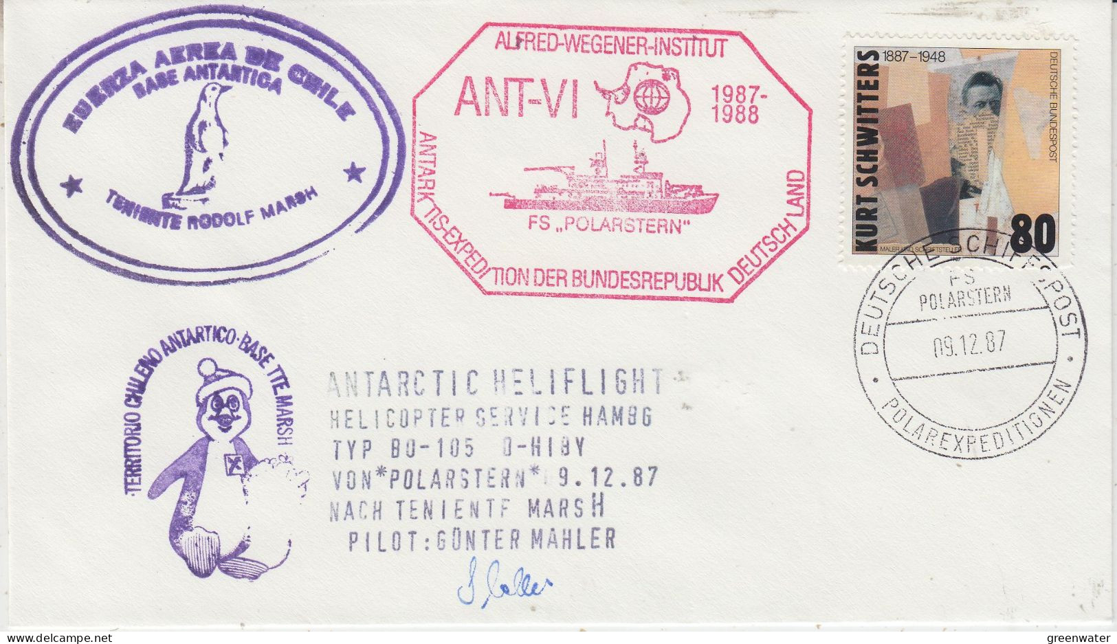 Germany FS Polarstern Heli Flight From Polarstern To Ten. Marsh 9.12.1987 (ET194B) - Polar Flights