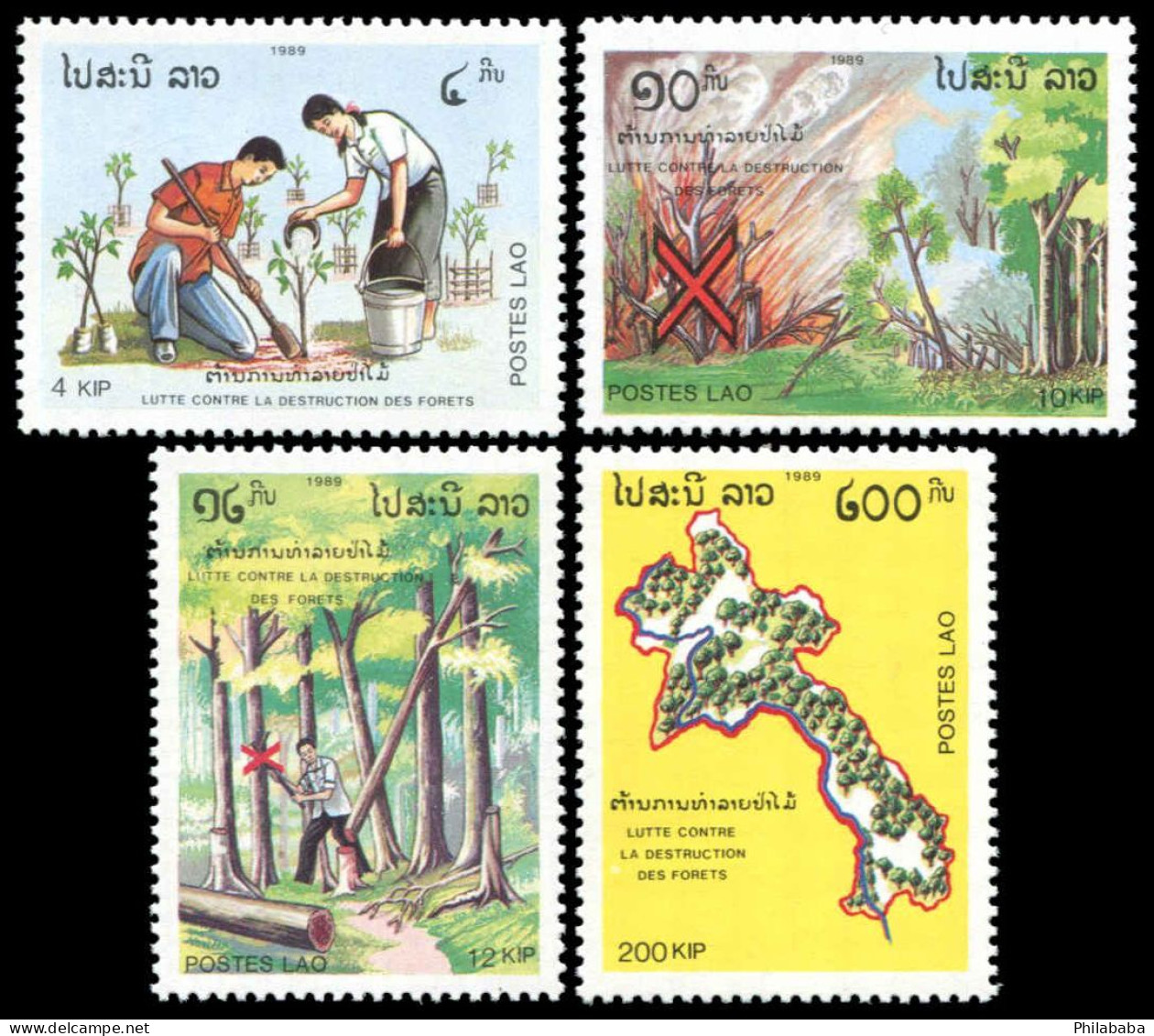 LAOS 1989 - Lot De 6 Séries + 3 Bloc Feuillet (condition MNH) Côte 60.50 € - Laos