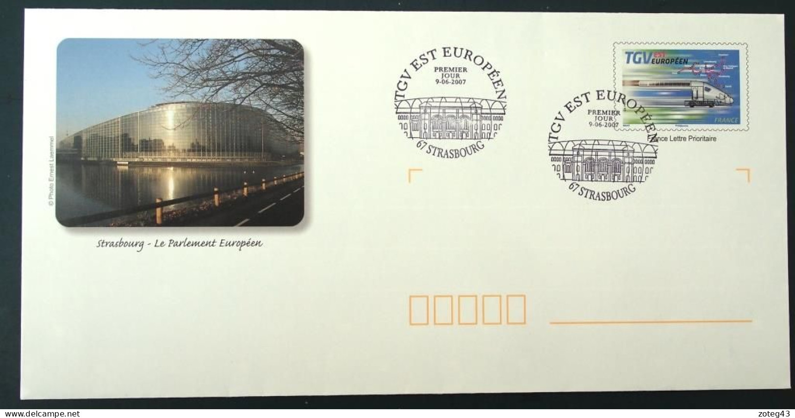 2007  France YT N°4061 TGV Est Européen FDC  Umschlag Brief Cachet Spécial Sonderstempel - Collections (sans Albums)