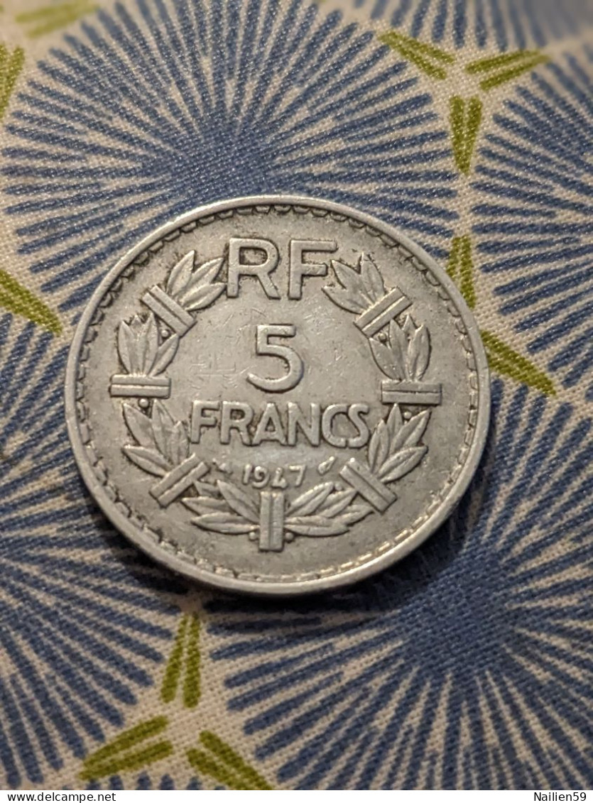 Pièce 5 Francs Lavrillier Alu 1947 TB - 5 Francs