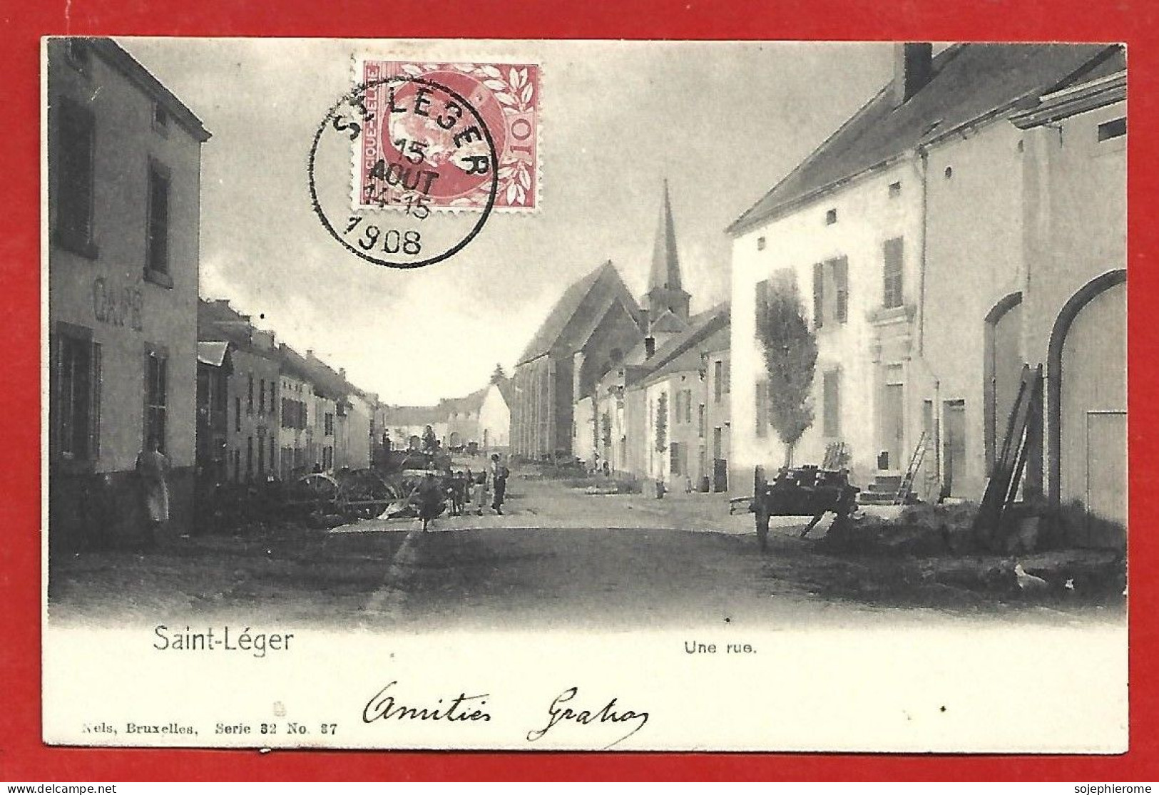 Saint-Léger-en-Gaume (prov. Luxembourg) Une Rue 2scans 15-08-1908 - Saint-Leger