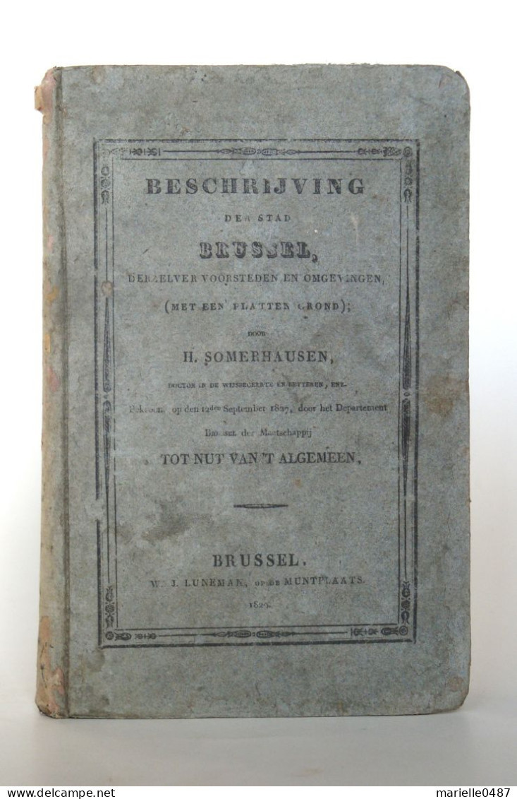 Somerhausen - Beschrijving Der Stad Brussel 1828 - Antique