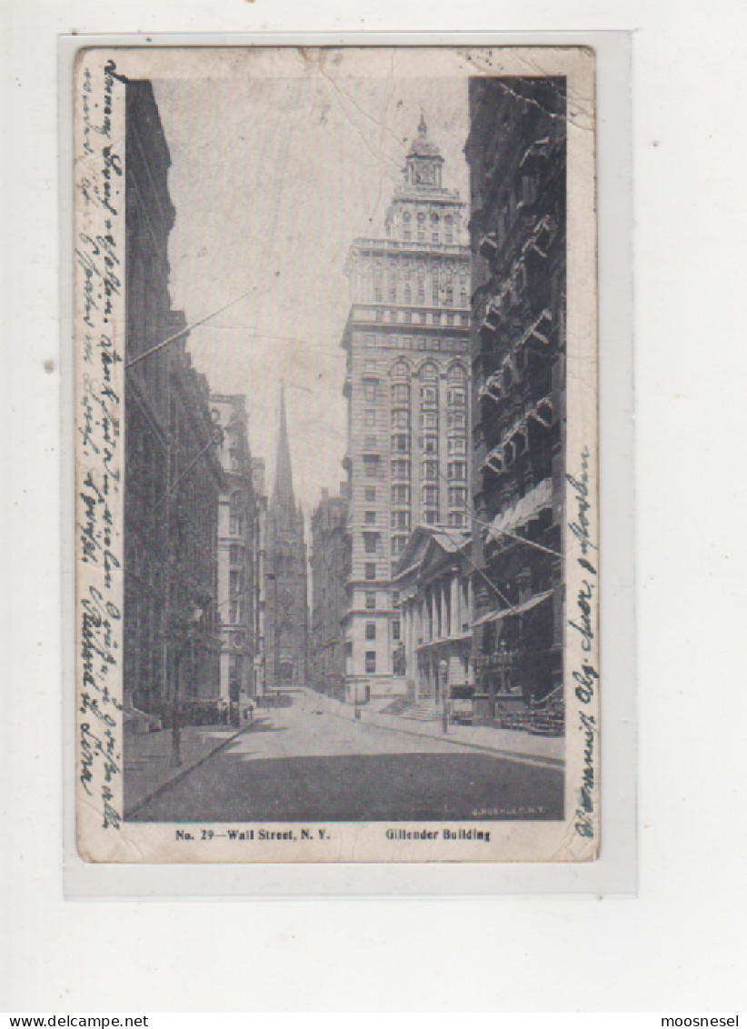 Antike Postkarte -  No. 29 - Wall Street, N.Y.  GILLENDER BULLDING - Wall Street