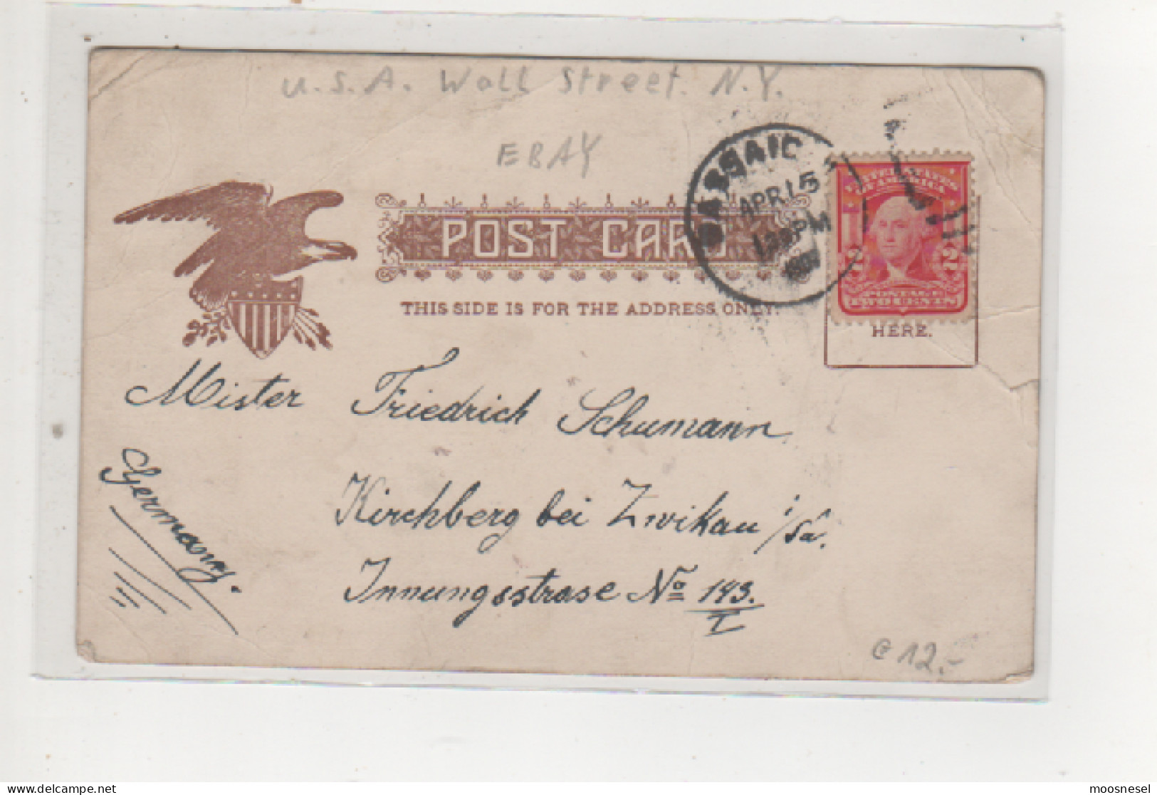 Antike Postkarte -  No. 29 - Wall Street, N.Y.  GILLENDER BULLDING - Wall Street