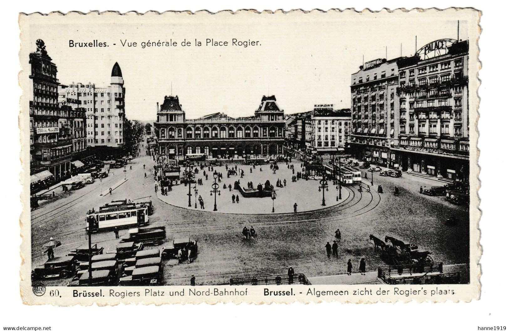 Bruxelles Tram Tramway Place Rogier Photo Carte Noordstation Nord Bahnhof Brussel Htje - Chemins De Fer, Gares