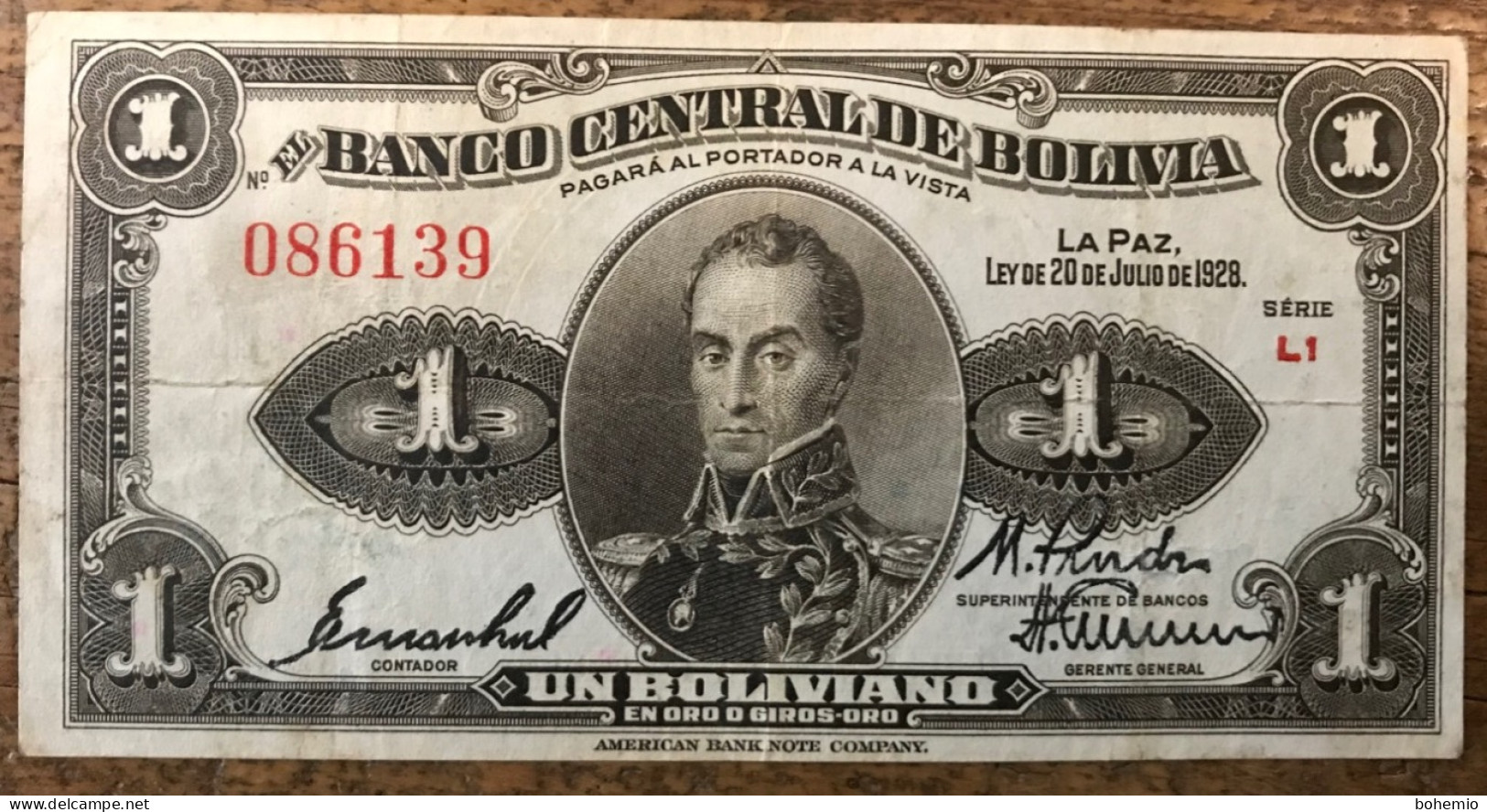 Bolivia 1 Boliviano 1928 - Bolivië