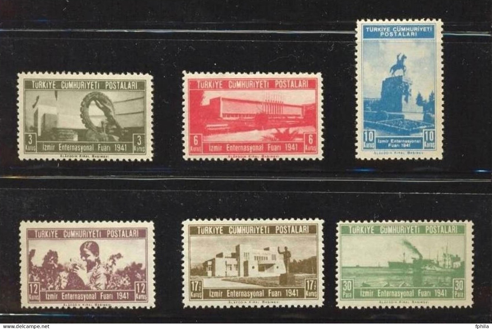 1941 TURKEY THE IZMIR INTERNATIONAL FAIR MINT WITHOUT GUM - Unused Stamps