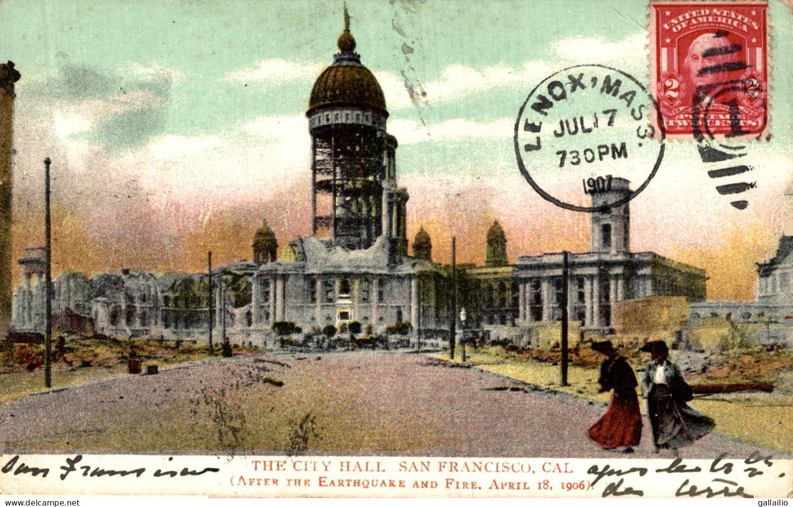 THE CITY HALL SAN FRANCISCO AFTER EARTHQUAKE AND FIRE - San Francisco