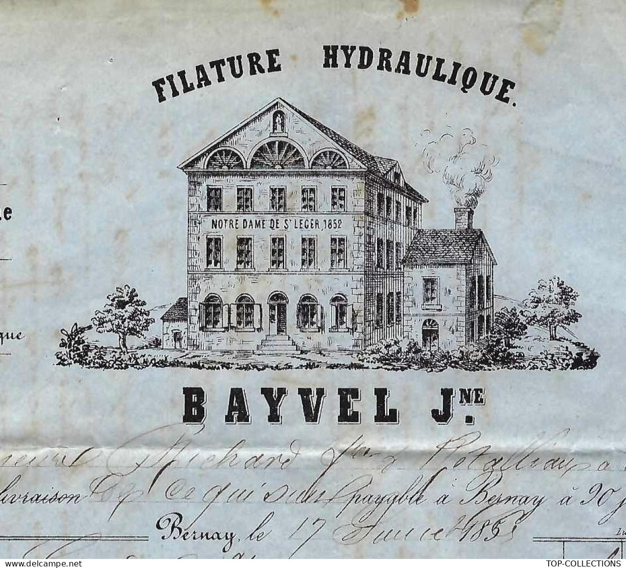 1861 SUPERBE ENTETE FILATURE  NOTRE DAME DE ST LEGER Bayvel à Bernay (Eure)   Pour Cholet Richard Fr. & Retalleau V.HIST - 1800 – 1899