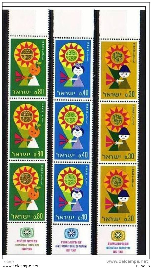 LOTE 1441  ///  (C065) ISRAEL    YVERT Nº: 348/350**MNH  3 SERIES   //  CATALOG/COTE: 5,50€ - Nuevos (con Tab)