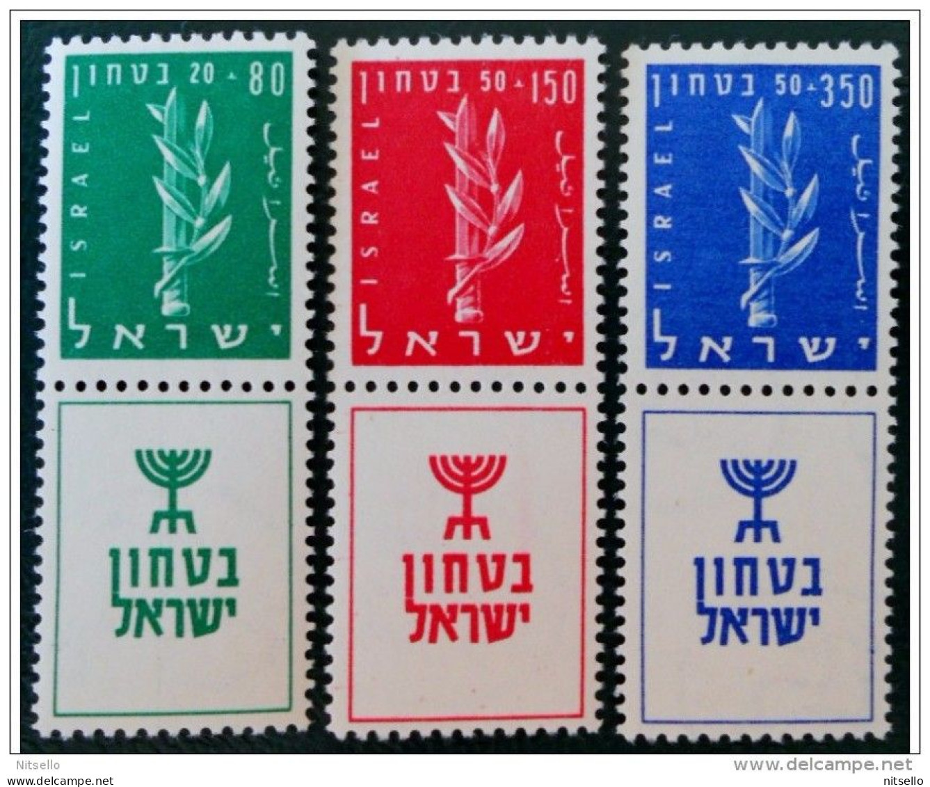 LOTE 1441  ///  (C020) ISRAEL    YVERT Nº: 116/118 **MNH - Unused Stamps (with Tabs)