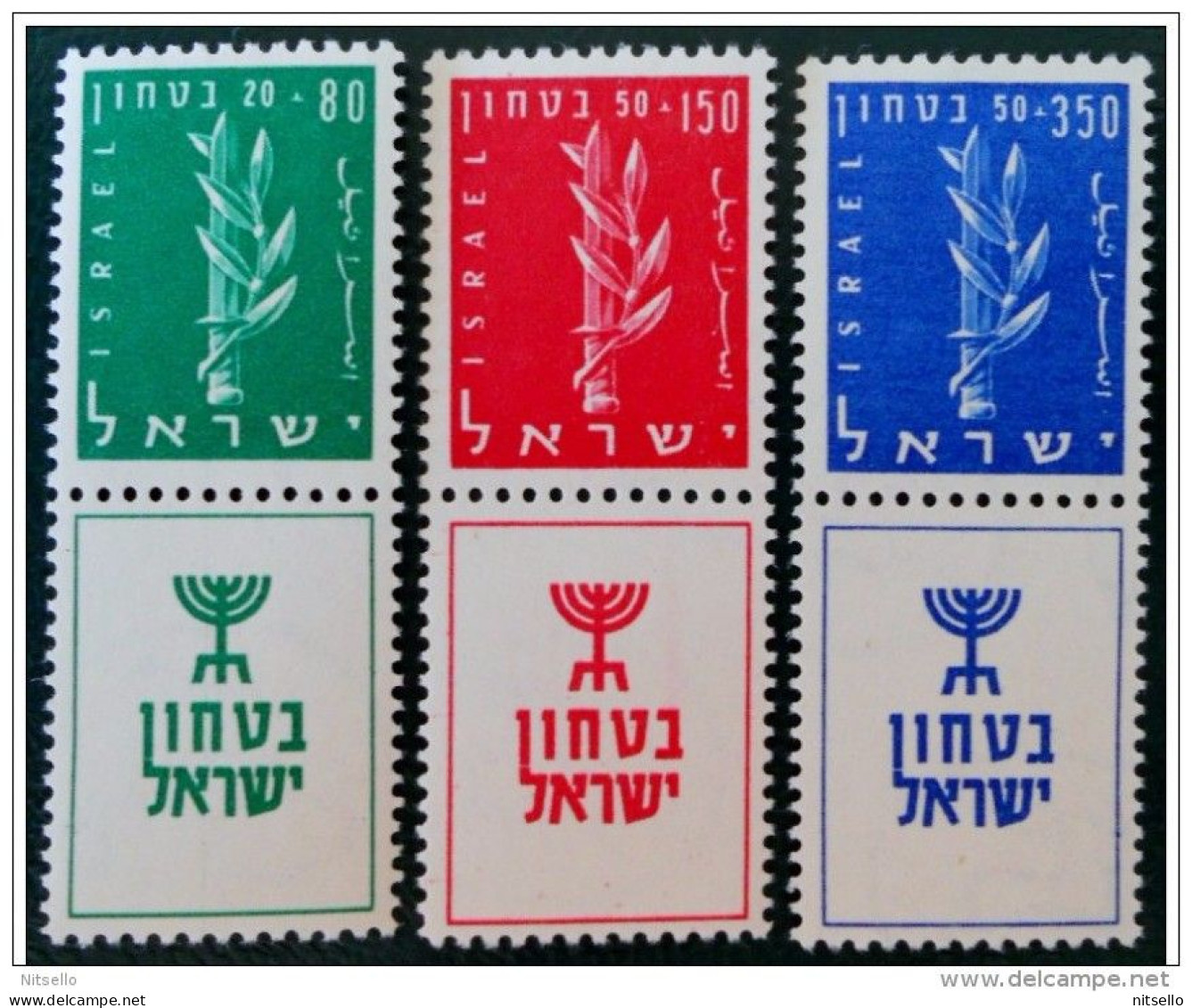 LOTE 1441  ///  (C020) ISRAEL    YVERT Nº: 116/118 **MNH - Nuevos (con Tab)