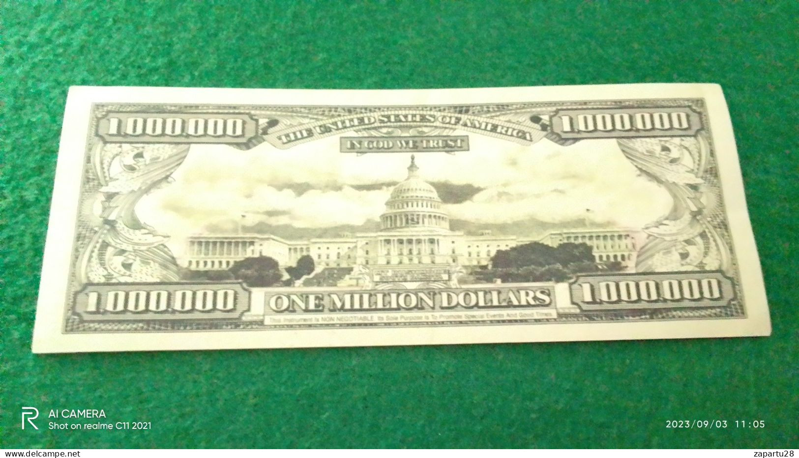 USA  FANTAZY BANKNOT        1 000 000     DOLLARS        UNC - Andere & Zonder Classificatie