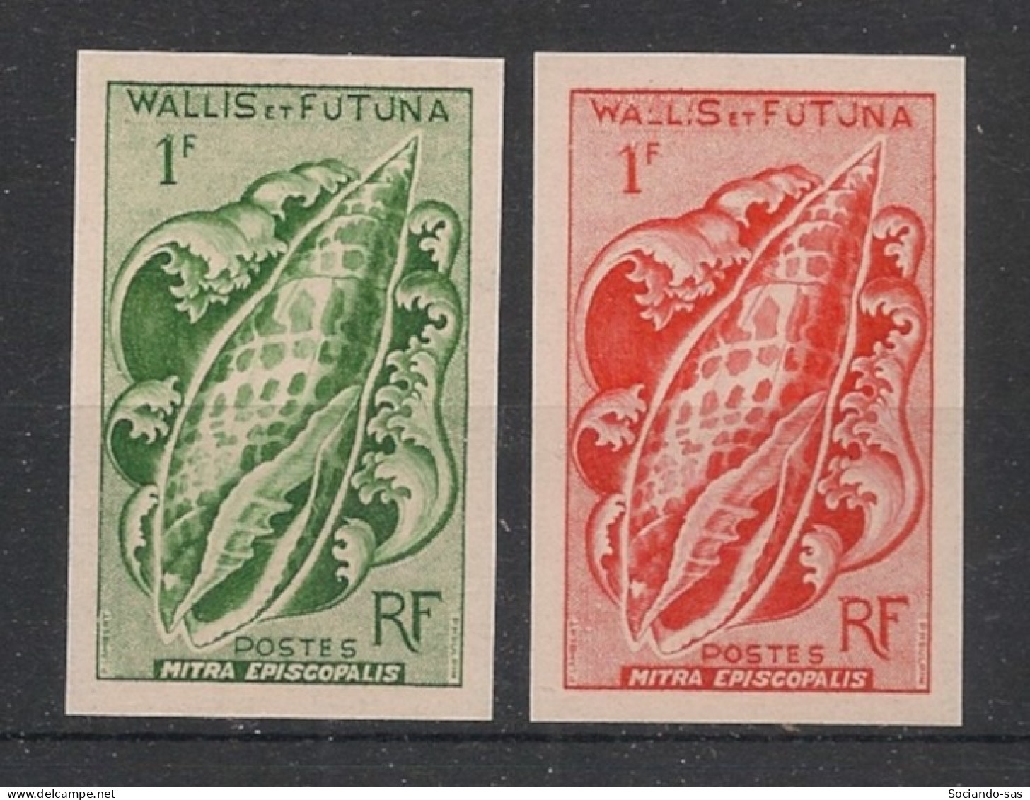 WALLIS ET FUTUNA - 1962-63 - N°Yv. 163 - Coquillage - 2 Essais Non Dentelé / Imperf. Essays - Neuf Luxe ** / MNH - Unused Stamps