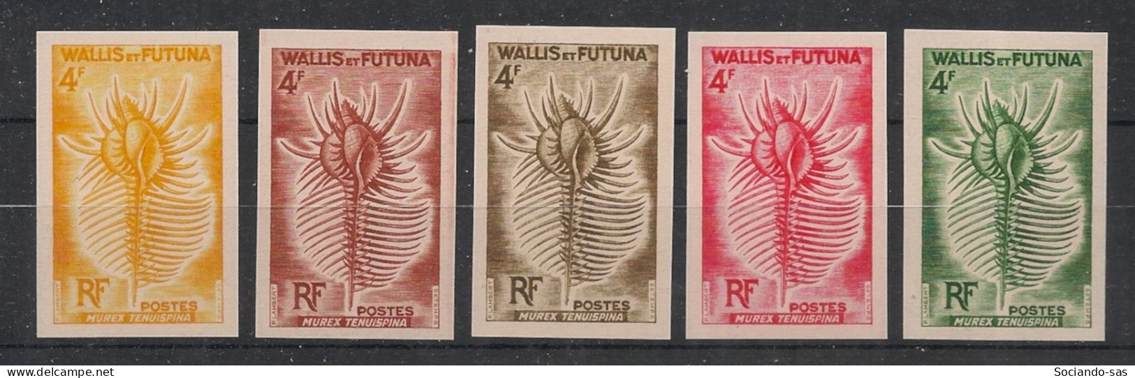 WALLIS ET FUTUNA - 1962-63 - N°Yv. 165 - Coquillage - 5 Essais Non Dentelé / Imperf. Essays - Neuf Luxe ** / MNH - Nuevos